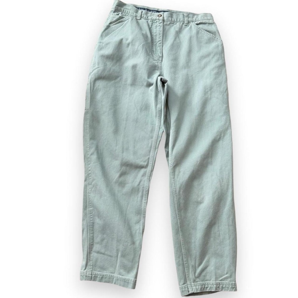 Vintage 90s Christopher & Banks Sage Green Carpenter Jeans, Women's Size 12